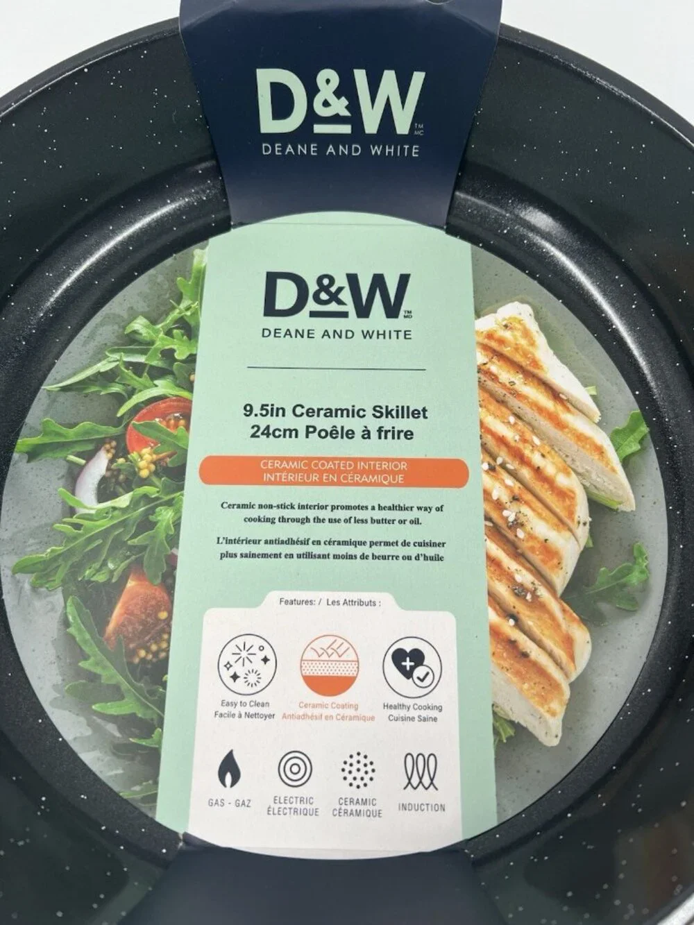 D&W Deane & White 8” & 9.5” inch Ceramic Frying Pan Set with Induction